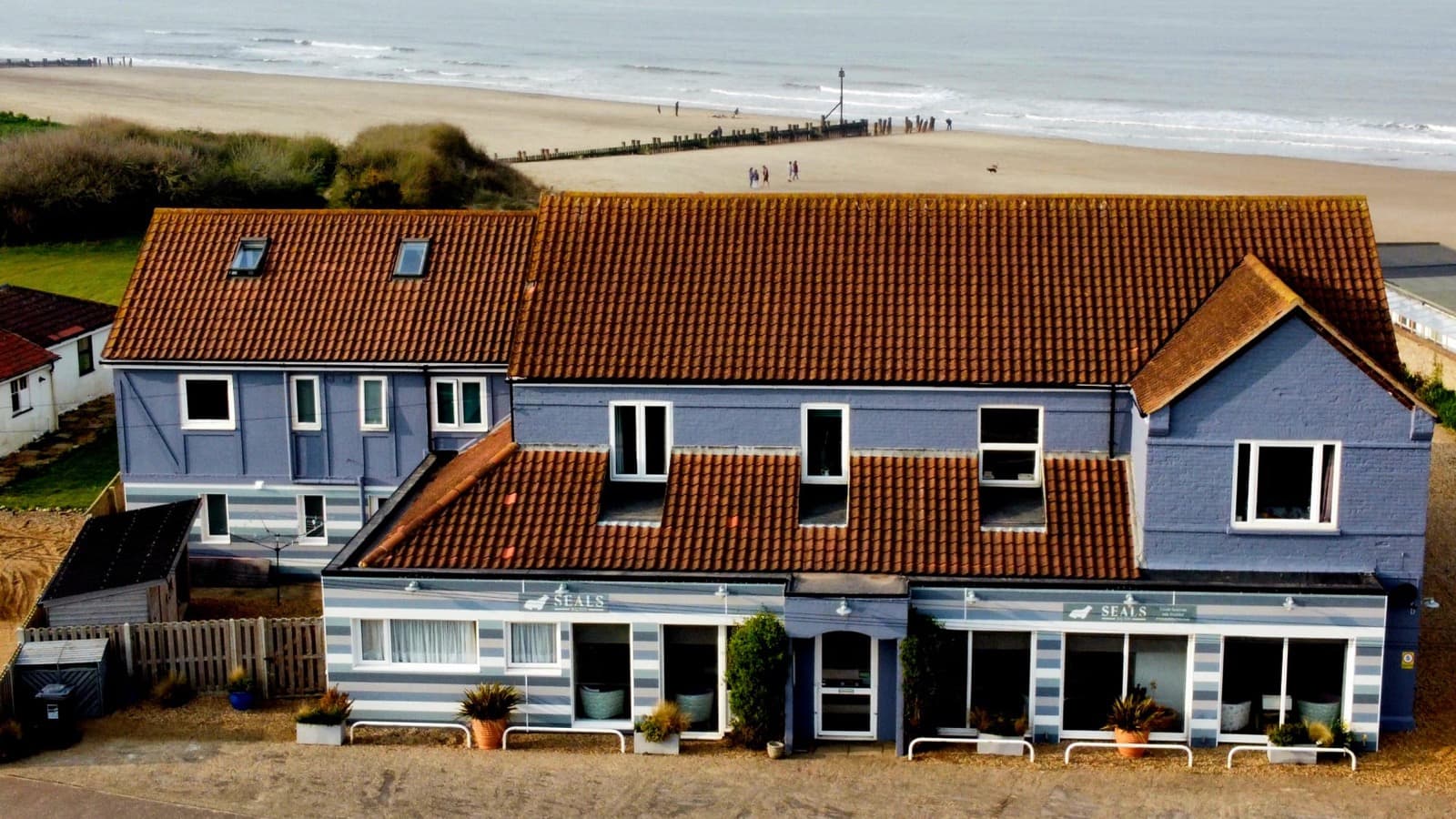Seals Bacton viewed from the beach side